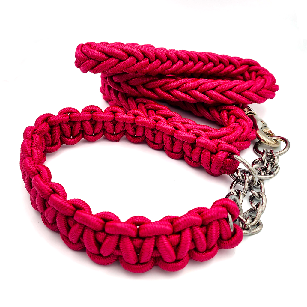 Correa con collar tejido