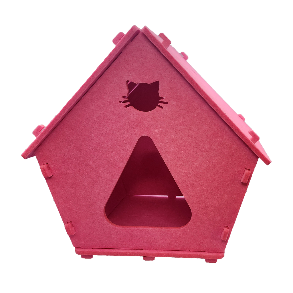Casas de fieltro para gatitos rosa