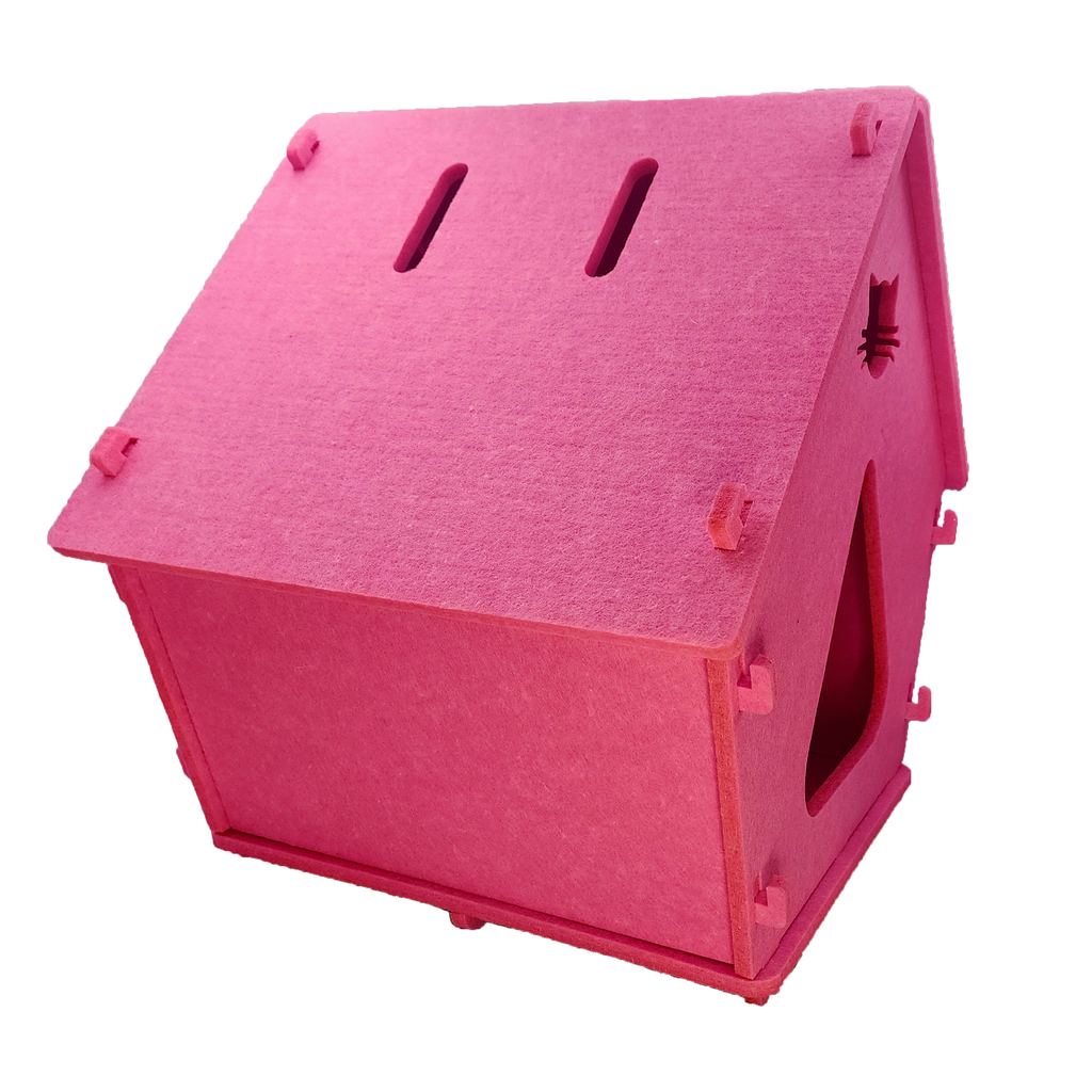 Casas de fieltro para gatitos rosa