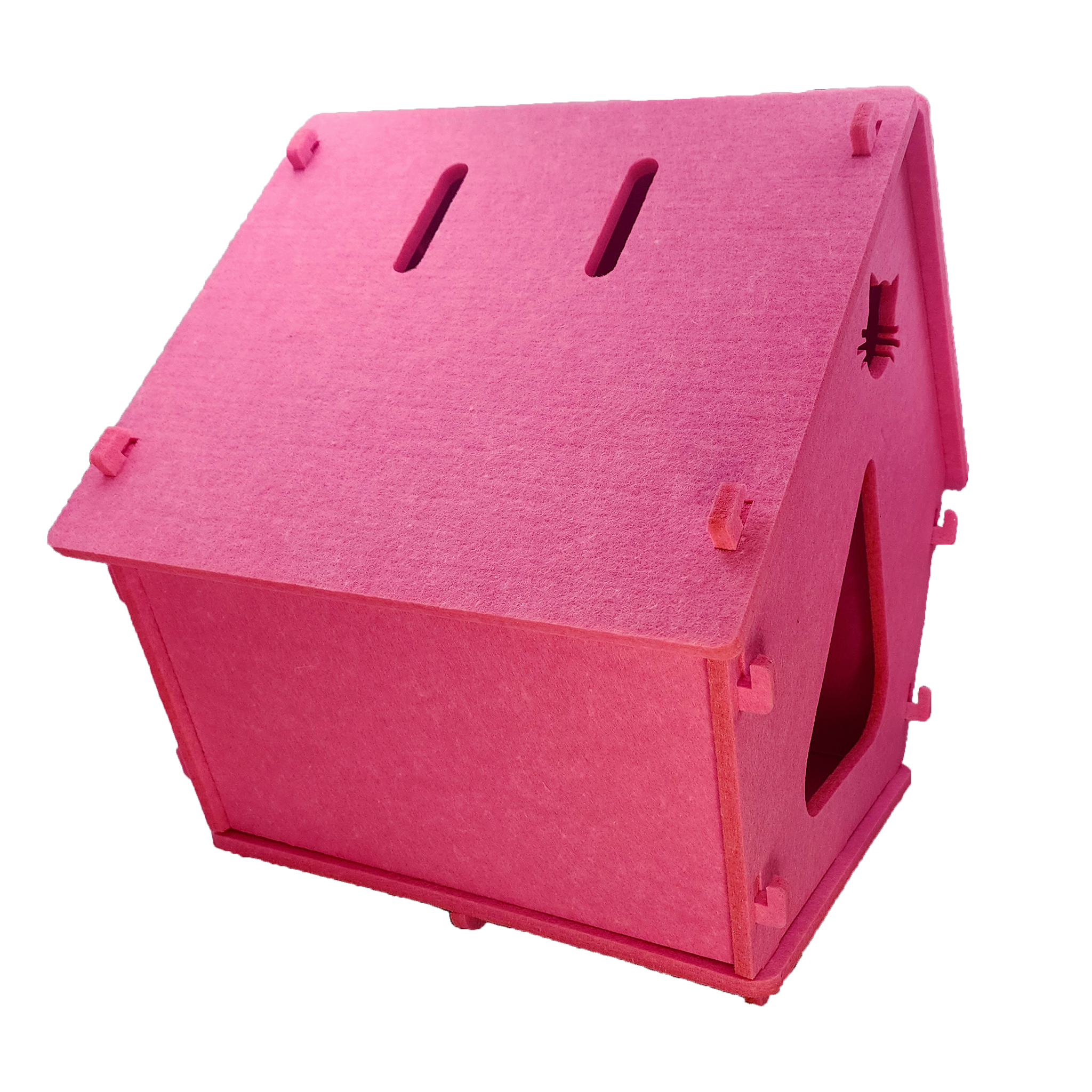 Casas de fieltro para gatitos rosa
