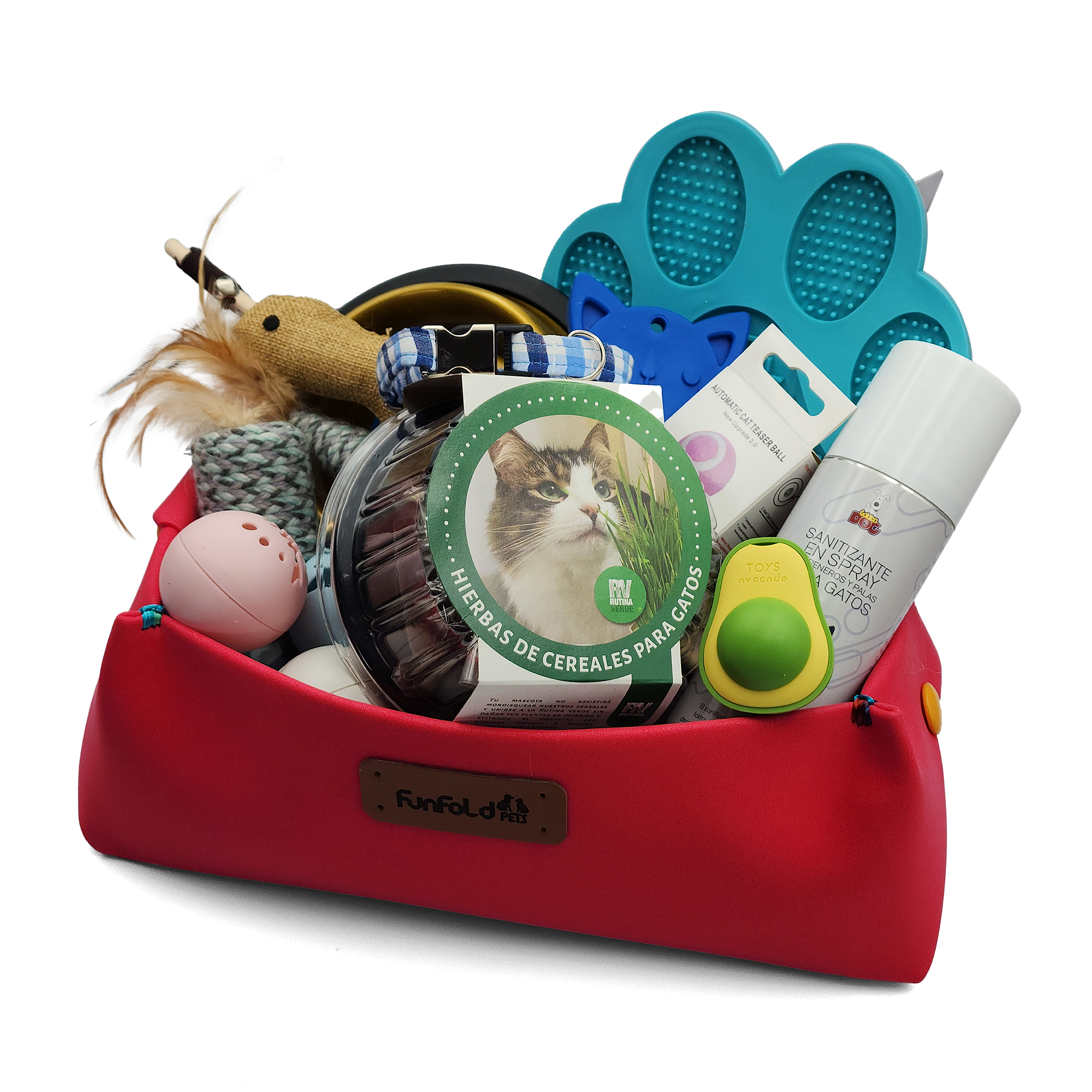 Canasta de bienvenida "Por fin estoy en casa" para michis