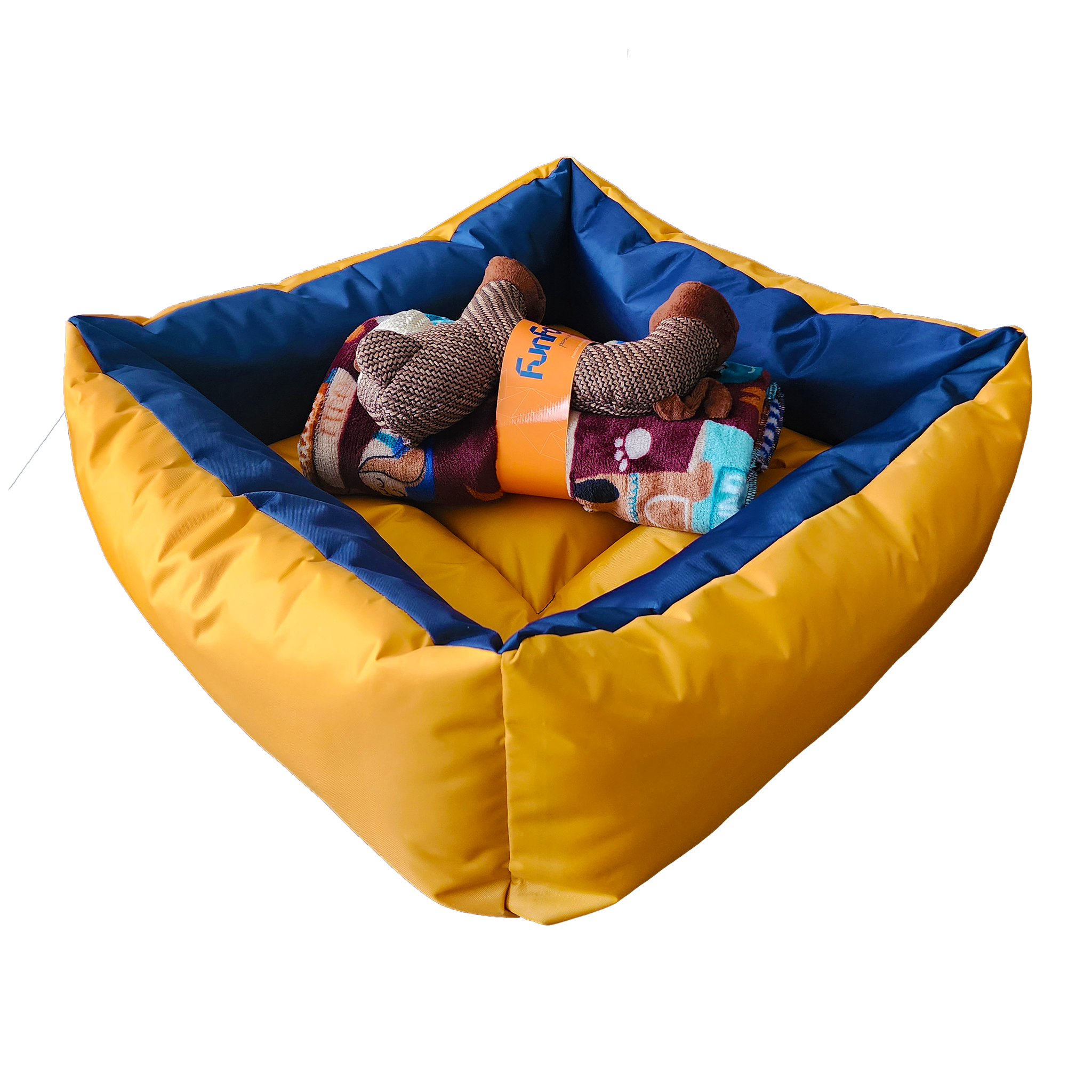 Set de cama, mantita y peluche. Personalizada con el nombre de tu peludo.