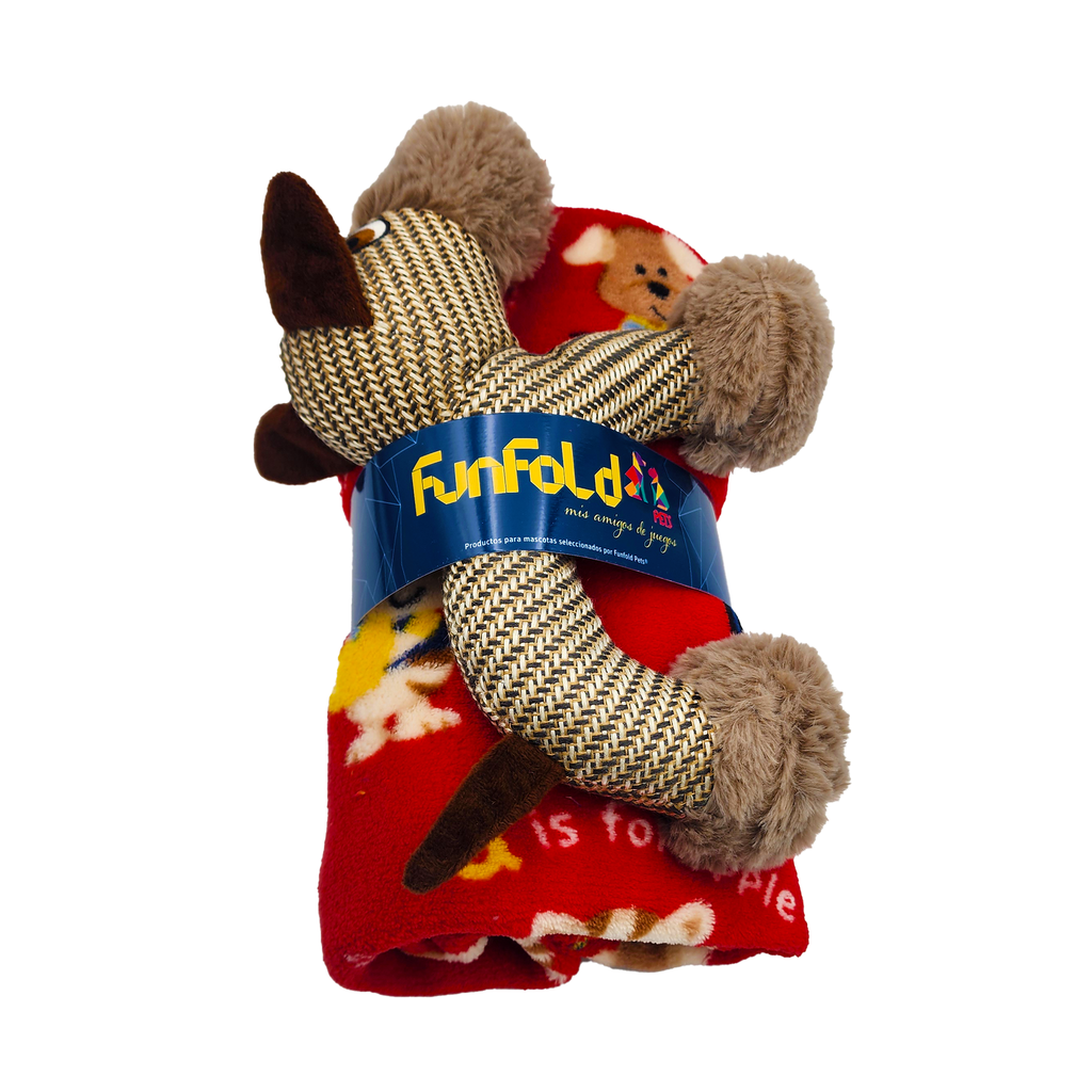 Set de cama, mantita y peluche. Personalizada con el nombre de tu peludo.