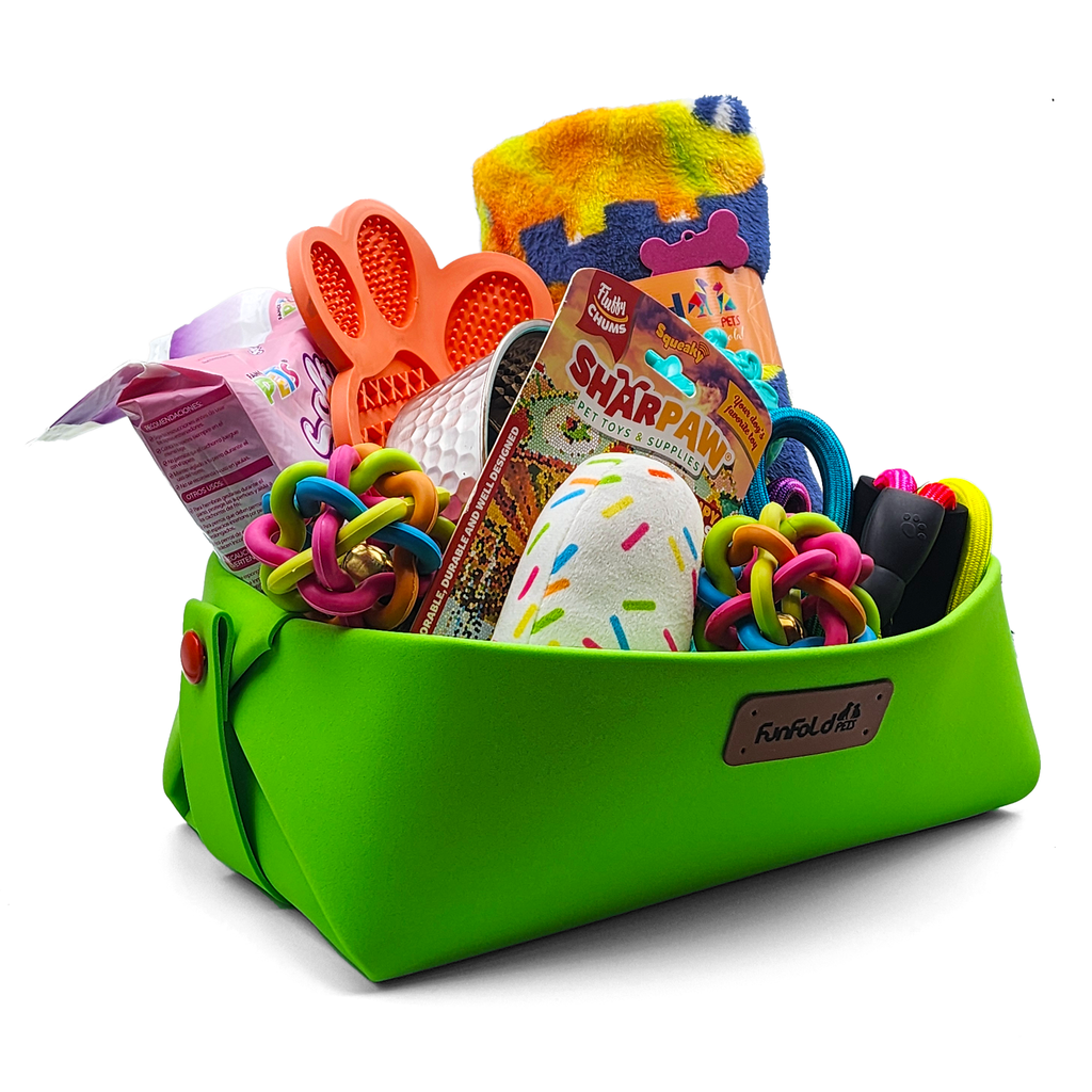 Canasta de bienvenida “Por fin estoy en casa" para peludos