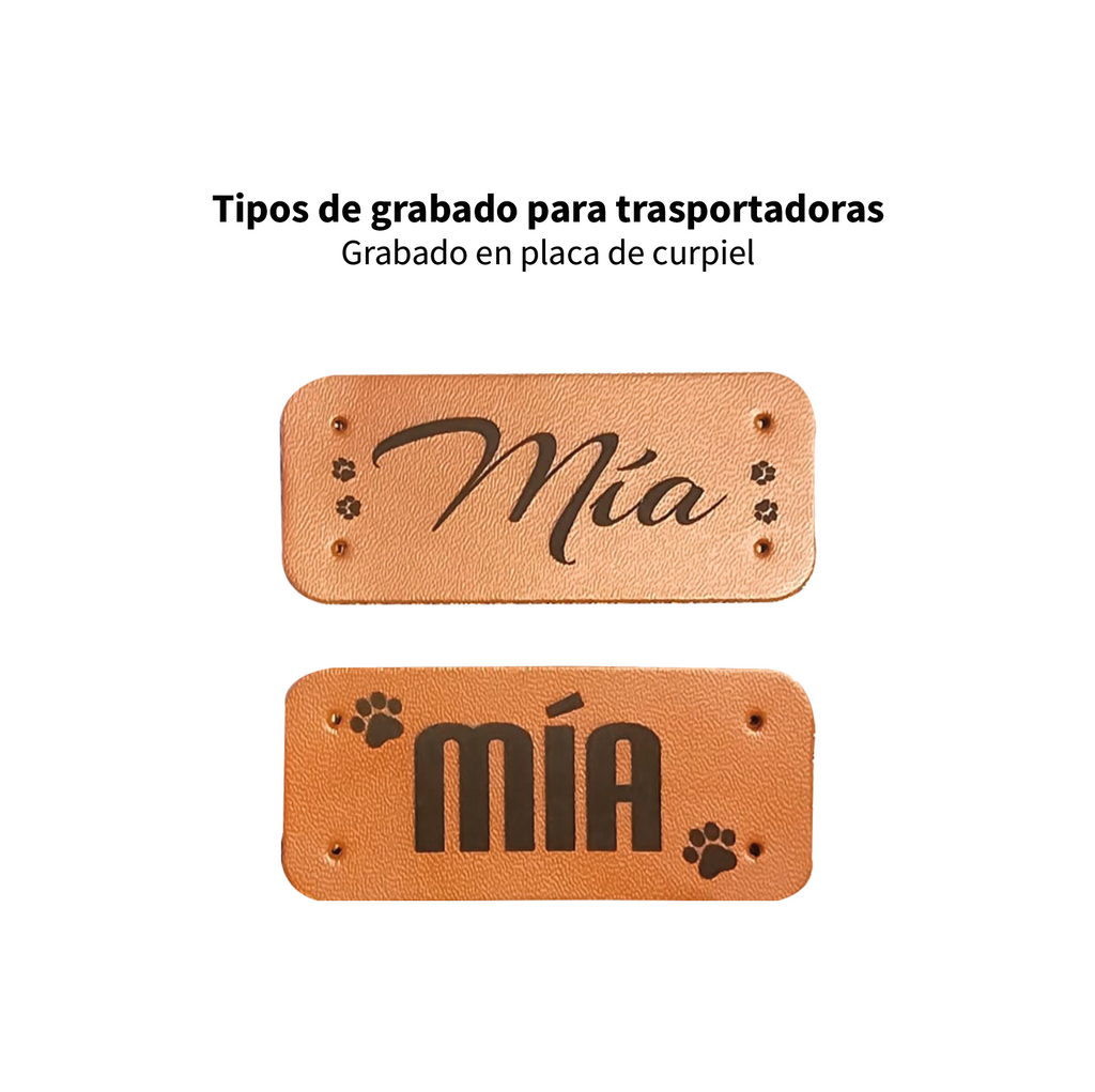 Transportadoras personalizadas con el nombre de tu peludo