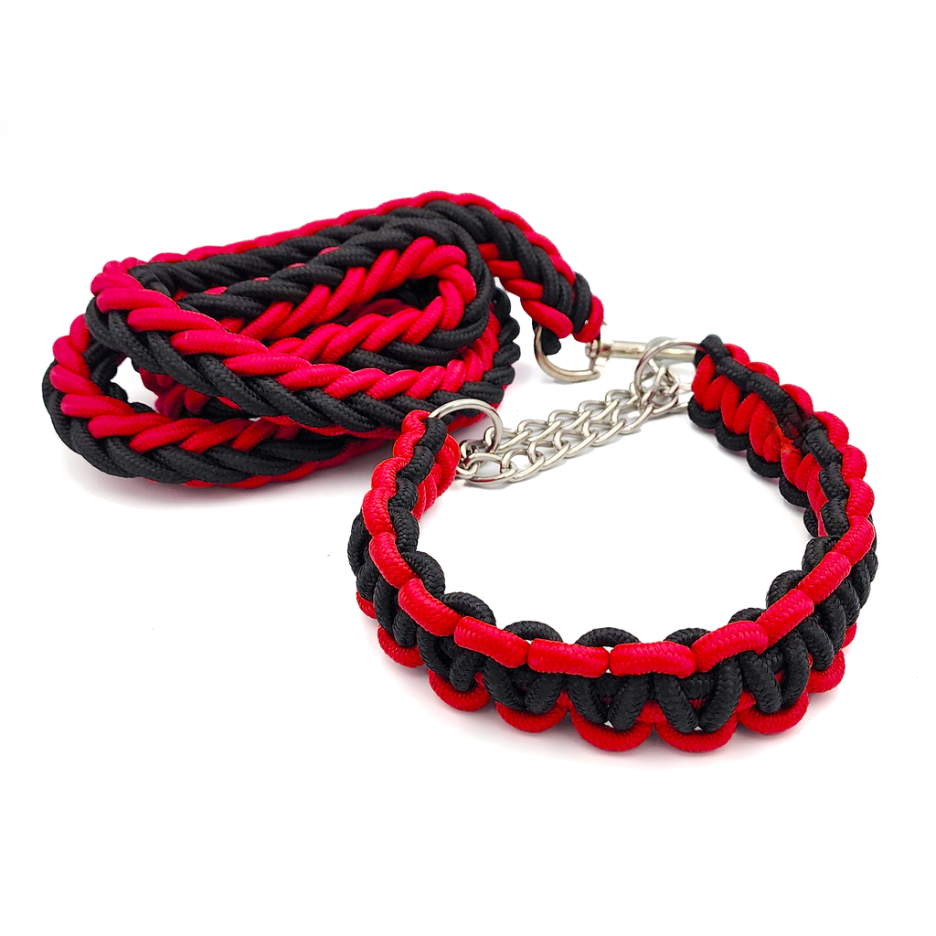 Correa con collar tejido