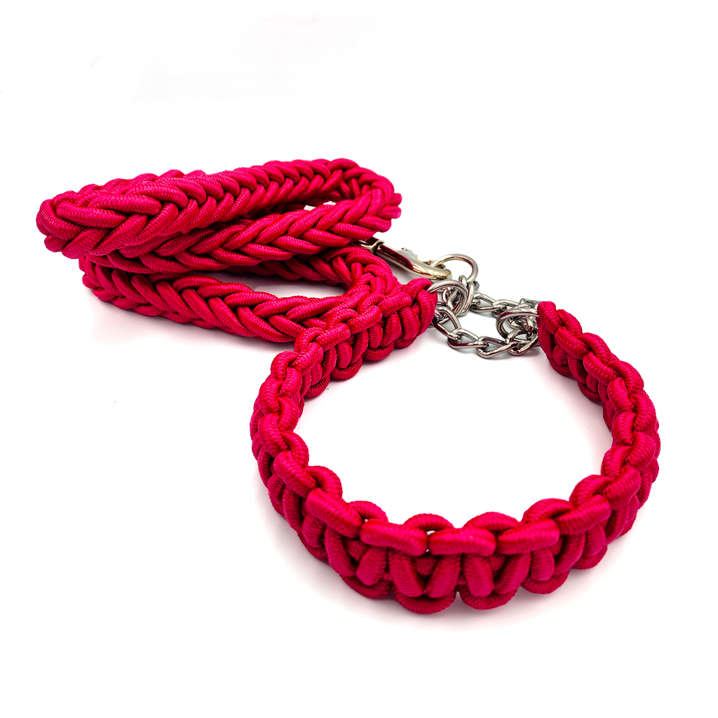 Correa con collar tejido
