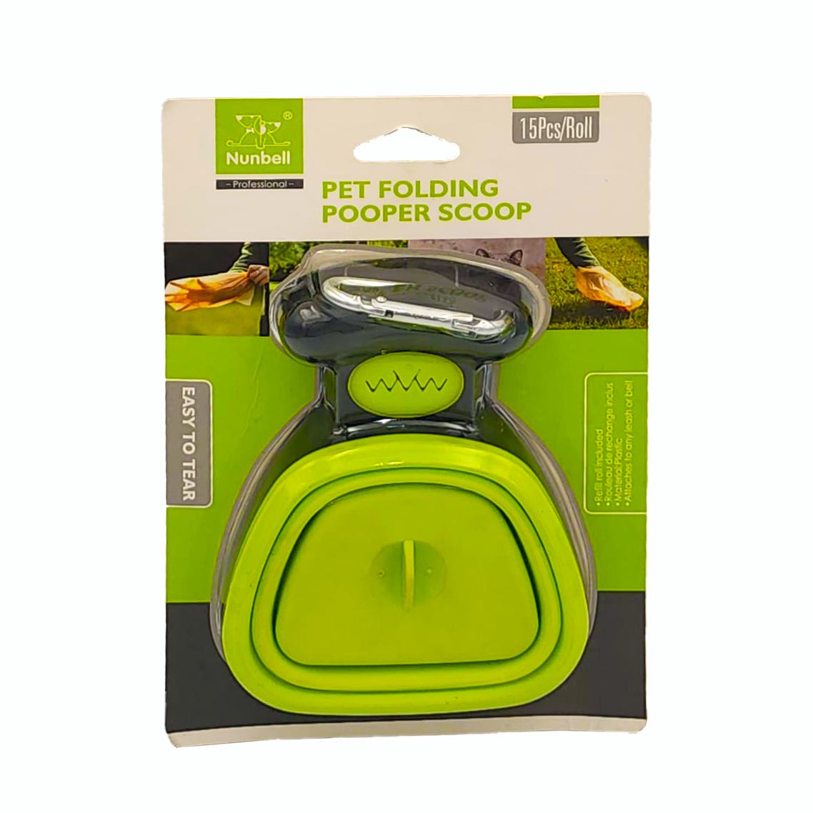 Recogedor portátil para heces verde limón