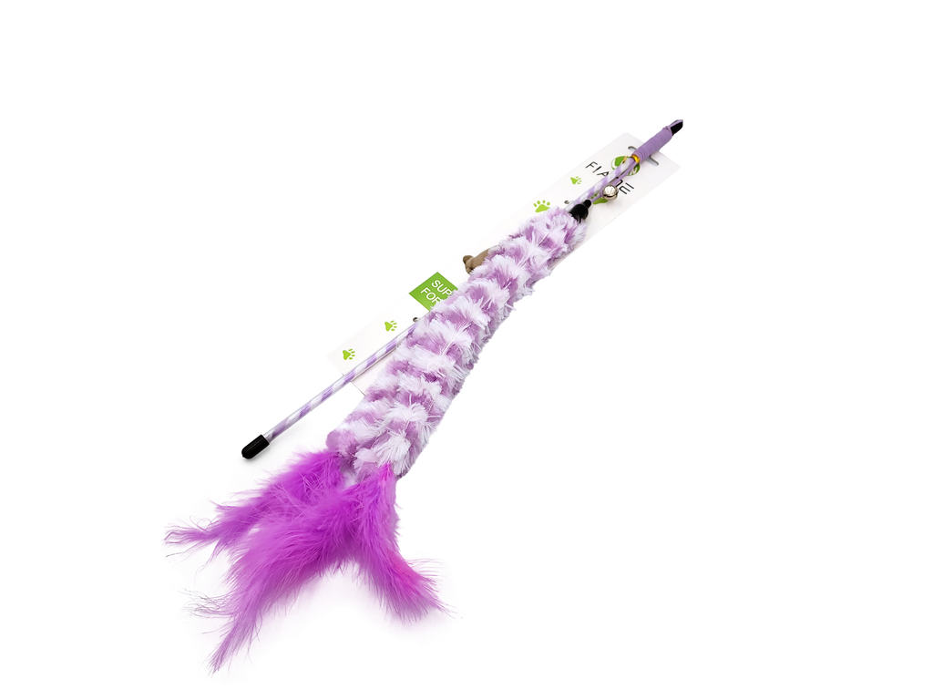 Vara con boa de plumas